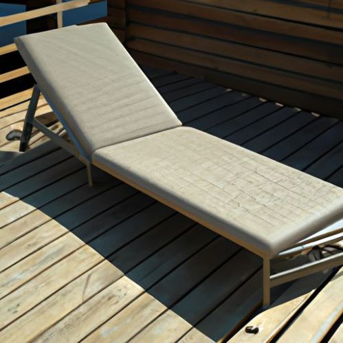 Cama de aluminio Dockside Tumbona de madera para salón al aire libre Tumbona de jardín