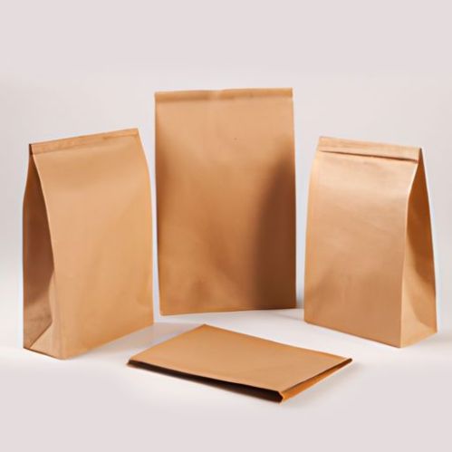 kantong kertas kraft kecil laminasi tiga lapis kantong kertas kraft dengan kantong makanan yang dipilin dan dicetak jendela bening Stok Besar Cetak Kustom