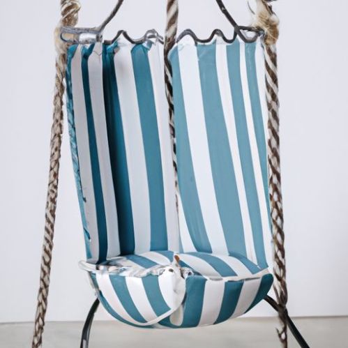 cadeira de balanço com borla listrada de algodão praia metal pátio balanço pendurado rede