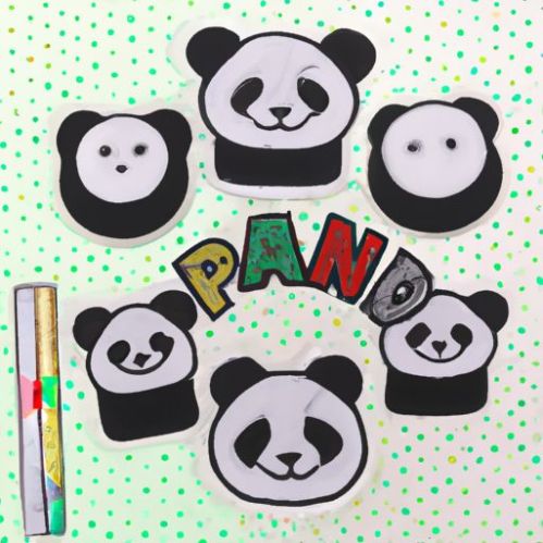 Parches bordados adhesivos a precio de fábrica personalizados para ropa de niños, autoadhesivos estilo panda kawaii hechos a medida