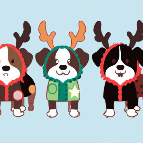 Kostum Ganti Setelan Musim Dingin Lucu – Pakaian Mantel Anjing Peliharaan Rusa Hewan Peliharaan Natal