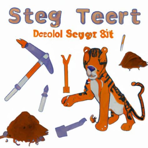 Archäologie-Stielspielzeug Säbelzahntiger-Stielspielzeug Tiger Dig it up Kits Kunststoffmontage für pädagogische Kinder
