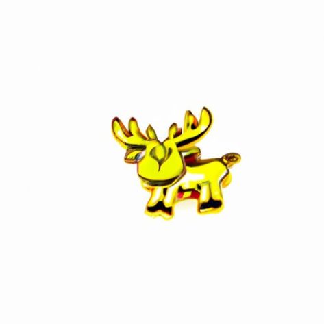 Brooch Lapel Pin Kids pins for women Girls Brooch Yellow Enamel Elk Brooch Pins Wholesale Cheap Enamel Cartoon Christmas