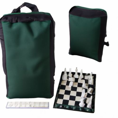 和白色国际象棋棋子和黑色垫子带手提袋批发GIBBON ET-231215绿色