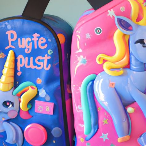 Fidget Squeeze It Ba lô đồ chơi thần tài Bộ sách Blue Unicorn Push Bubble Popper Túi đi học Túi mới cho bé gái