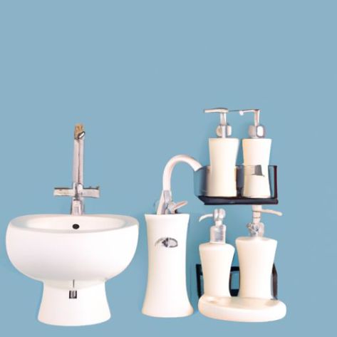 Juegos de baño de cerámica para botella de loción de baño de hotel, juego de accesorios de baño blanco nórdico de cinco piezas