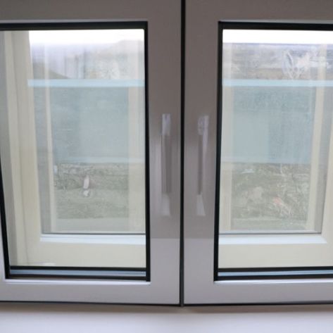 vidro duplo estilo personalizado para janela 18 * 16 malha 0,2 mm manivela upvc janela de batente de vinil Design estético economiza isolamento térmico do ambiente