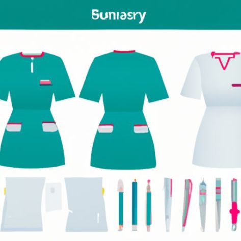 conjuntos com bordados ou impressão conjuntos personalizados para logotipos Uniforme cirúrgico promocional de enfermeira de manga curta no atacado