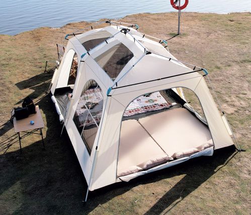 8 man tent setup