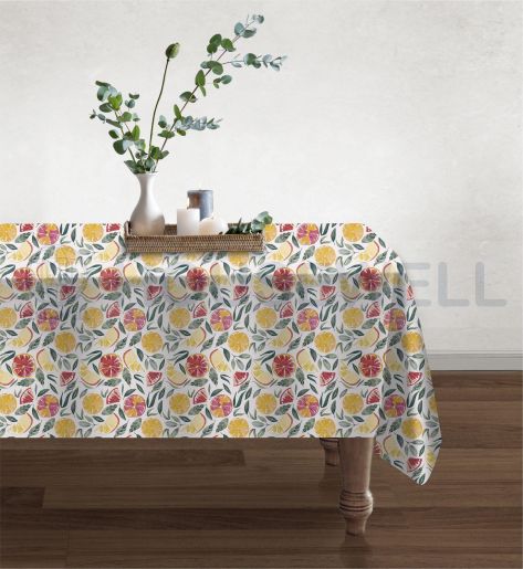 Printed PEVA Flannel Tablecloths, Water Repellent,Wipes Clean, Heavy Duty